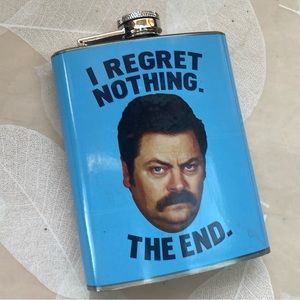 Ron Swanson I Regret Nothing. The End. Flask